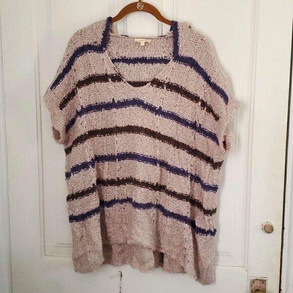 Mystree Striped Hooded Knit Top - Picture 1 of 8